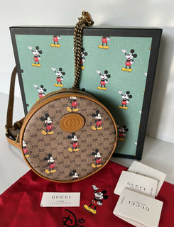Neu mit Etikett: Gucci Disney Mickey GG Mini Canvas Round Backpack Bag Limited Edition 603730 