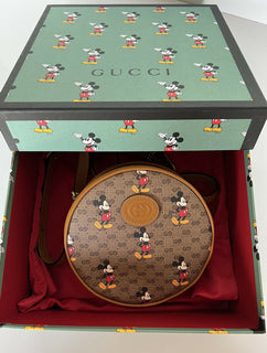 Neu mit Etikett: Gucci Disney Mickey GG Mini Canvas Round Backpack Bag Limited Edition 603730 