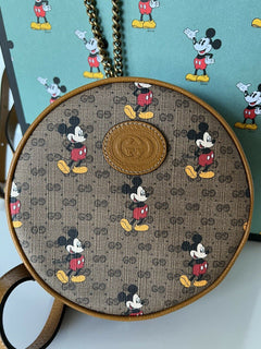 Neu mit Etikett: Gucci Disney Mickey GG Mini Canvas Round Backpack Bag Limited Edition 603730 