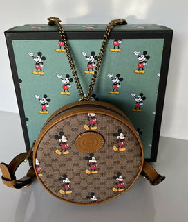 Neu mit Etikett: Gucci Disney Mickey GG Mini Canvas Round Backpack Bag Limited Edition 603730 