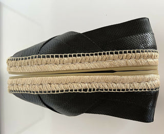 Neu mit Etikett: Gucci Herren-Espadrille „Malaga Classic“ aus schwarzem Leder, 12 US Gucci 11,5 624612 