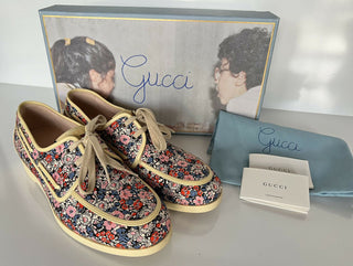 Neue Gucci GG Herren Liberty Floral Bootsschuhe 9,5 US (Gucci 9) 547641 