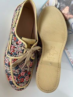 Neue Gucci GG Herren Liberty Floral Bootsschuhe 9,5 US (Gucci 9) 547641 
