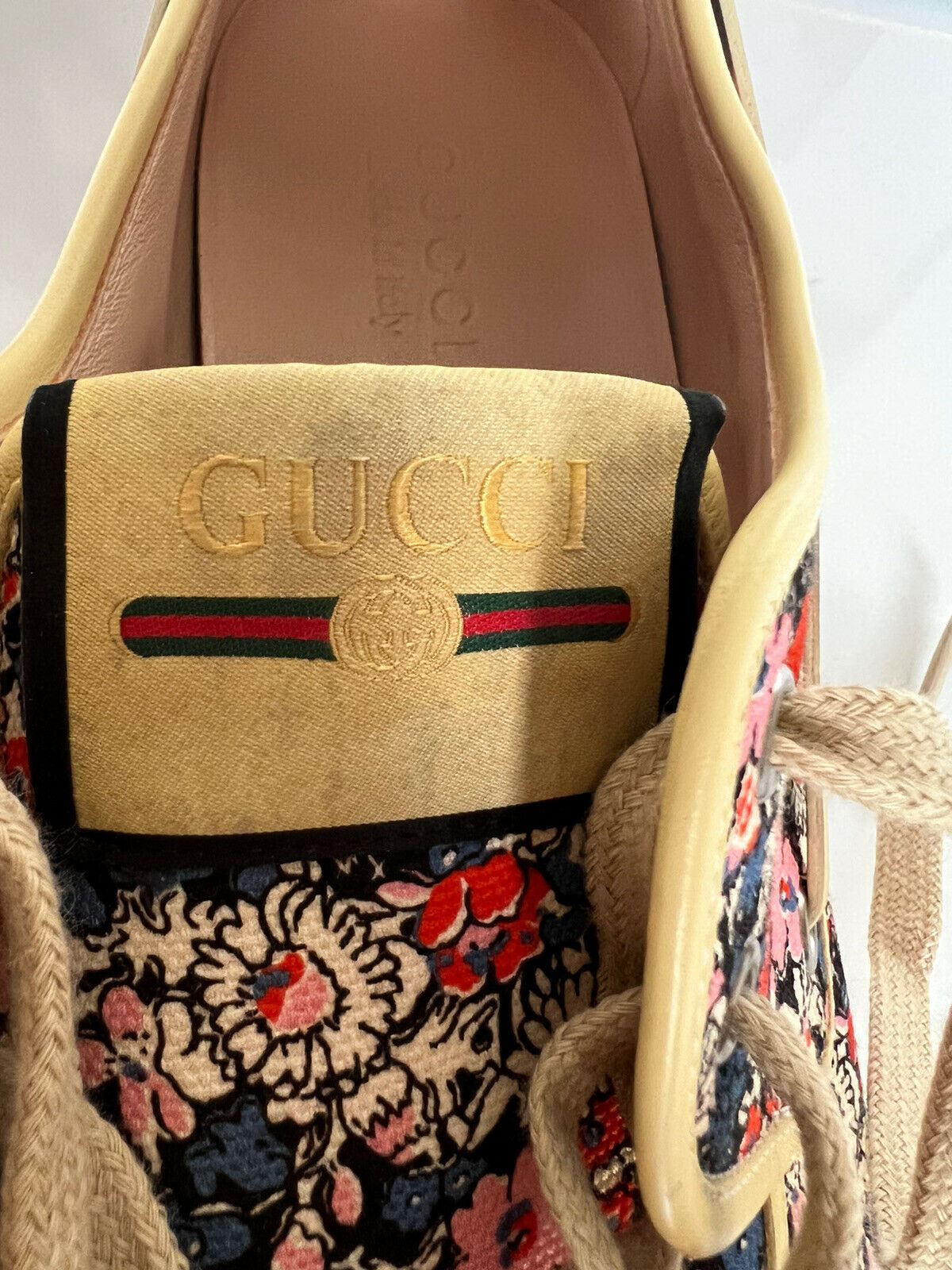 Новые мужские топсайдеры Gucci GG с цветочным принтом 9,5 США (Gucci 9) 547641 