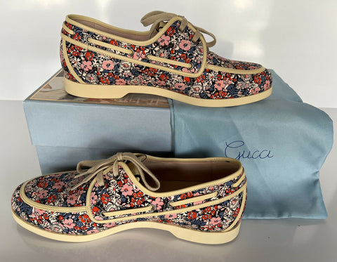 New Gucci GG Men’s Liberty Floral Boat Shoes 9.5 US (Gucci 9) 547641