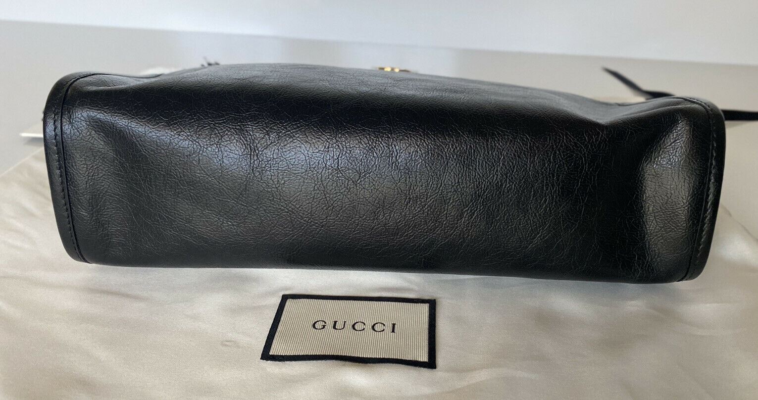 NWT Gucci Morpheus Косметичка Gucci Code Embossed Pouch, черная кожа 575991 
