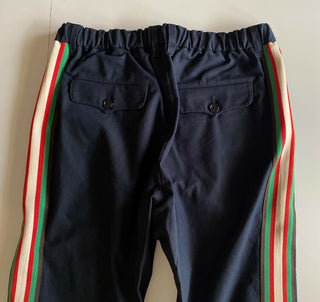 Neu mit Etikett: 1100 $ Gucci Military Cotton Herren-Jogginghose Nachtblau 32 US (48 Euro) 