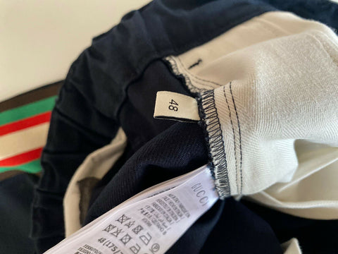 NWT $1100 Gucci Military Cotton Men’s Jogger Pants Night Blue 32 US (48 Euro)