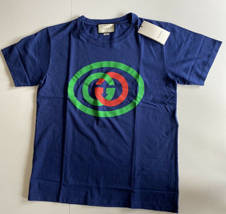 NWT Gucci GG Print Blue Crew Neck T-Shirt Small (Oversized) 565806