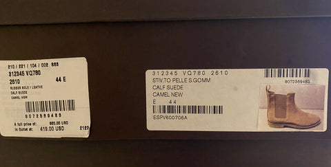 NIB $820 Bottega Veneta Brown Calf Suede Ankle Boots 11 US (44 Euro) 312345