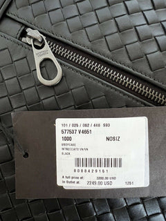 NWT 3200 $ Bottega Veneta Leder Intrecciato Schwarze Aktentasche Italien 577537 