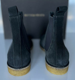NIB $ 820 Bottega Veneta Kalbsveloursleder Schiefergraue Stiefeletten 9,5 US (42,5) 312345 