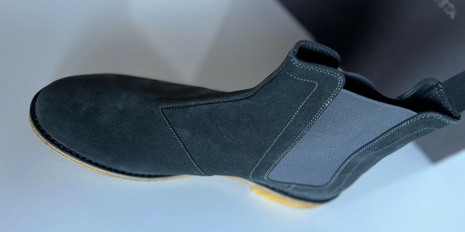 NIB $820 Bottega Veneta Calf Suede Slate Grey Ankle Boots 9.5 US (42.5) 312345