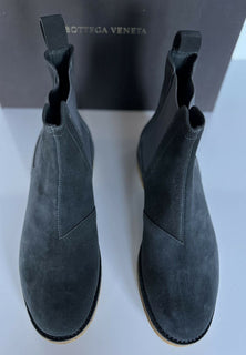 NIB $ 820 Bottega Veneta Kalbsveloursleder Schiefergraue Stiefeletten 10 US (43 Euro) 312345 