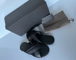 NIB $ 580 Bottega Veneta Herren-Sandalen aus Tennis-Kalbsleder 7 US (40 Euro) 562342 