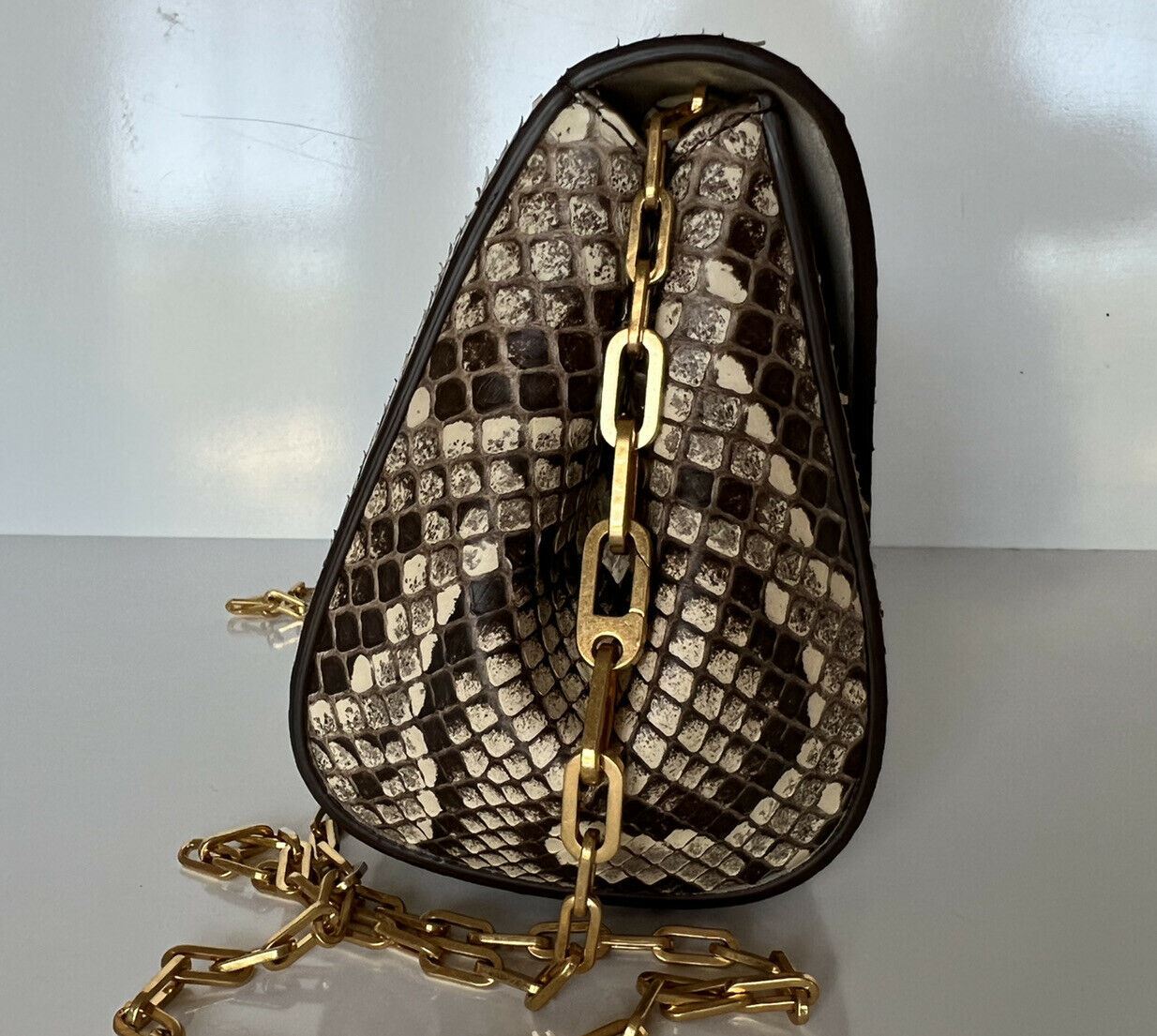 Мини-сумка Bottega Veneta из кожи питона с ремешком-цепочкой NWT $2550 608798 Италия 