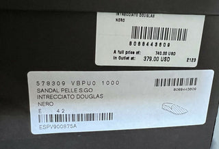 NIB 740 $ Bottega Veneta Douglas Intrecciato Leder Schwarze Schuhe 9 US 578309 