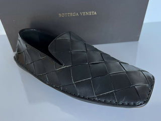 NIB $740 Bottega Veneta Douglas Intrecciato Leder Schwarze Schuhe 10 US 578309 
