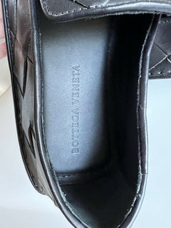 NIB $740 Bottega Veneta Douglas Intrecciato Leder Schwarze Schuhe 8 US 578309 