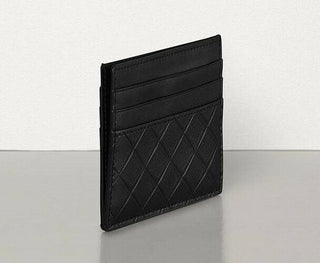 Neu mit Etikett: 250 $ Bottega Veneta Herren-Kartenetui aus Intarsio-Leder Schwarz 619738 Italien 
