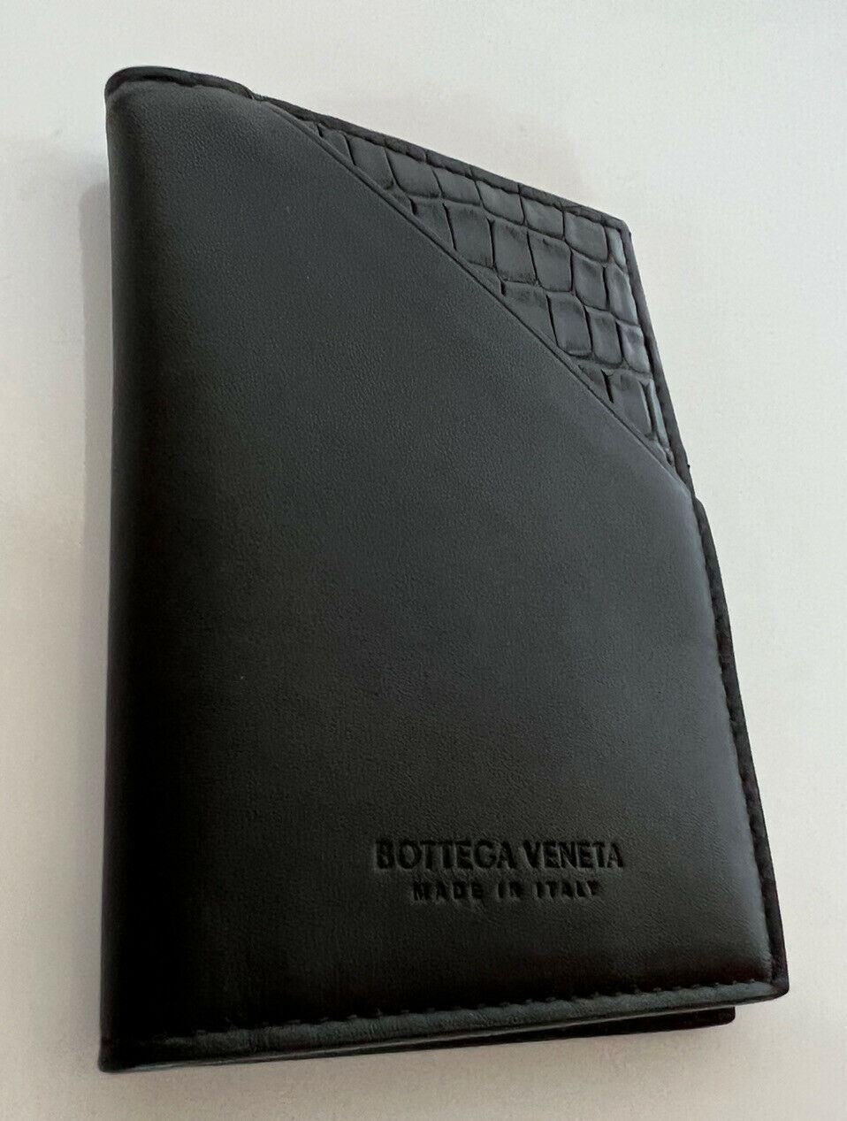 NWT $680 Мужской кошелек Bottega Veneta из кожи аллигатора, черный 619380 Италия 