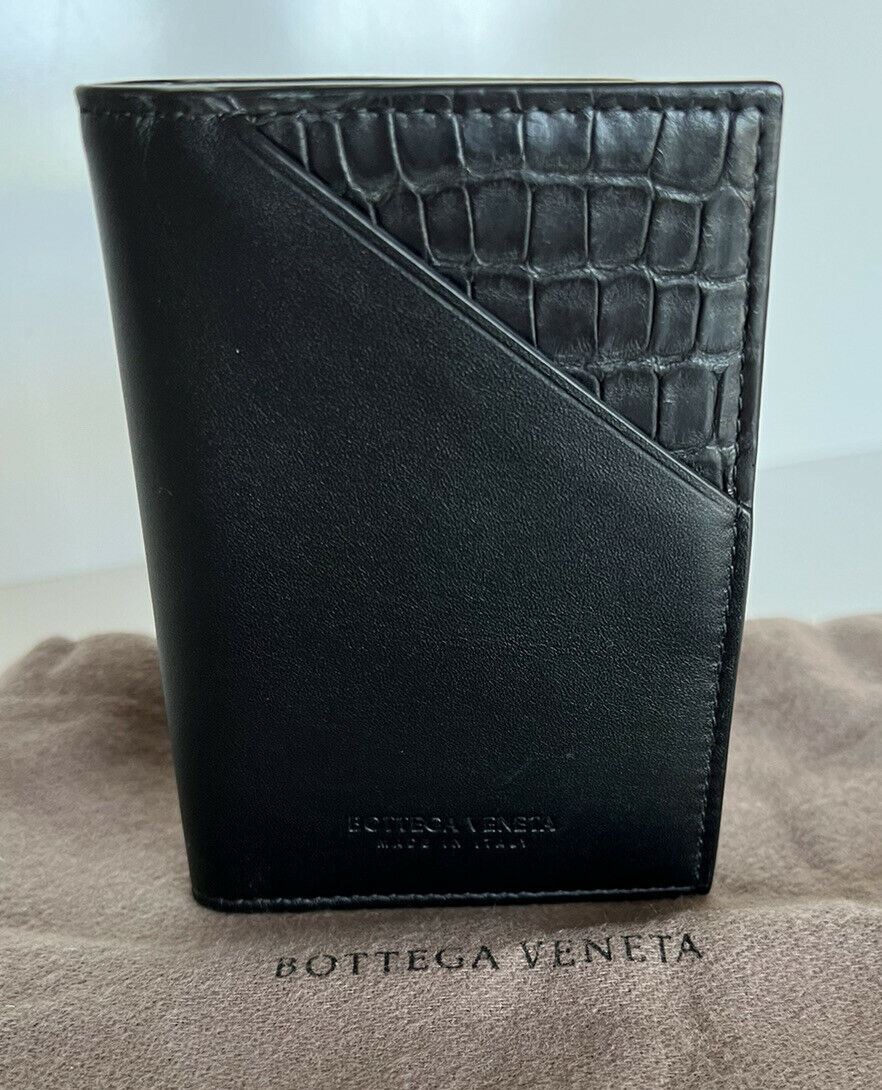Neu mit Etikett: 680 $ Bottega Veneta Herren-Geldbörse aus Alligatorleder Schwarz 619380 Italien 