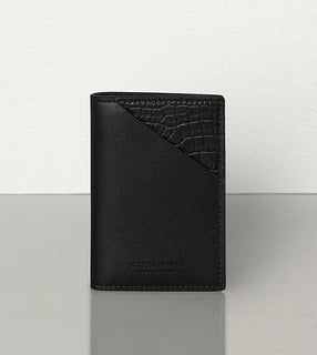 Neu mit Etikett: 680 $ Bottega Veneta Herren-Geldbörse aus Alligatorleder Schwarz 619380 Italien 