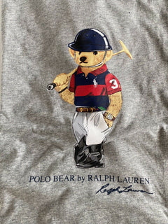 NWT Polo Ralph Lauren Men's Preppy Bear Classic Fit Tri-color T-Shirt Gray XL