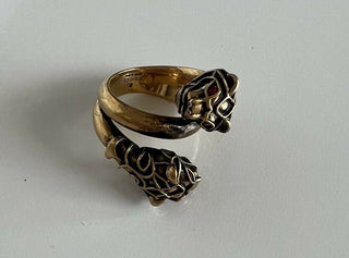 New Authentic GUCCI Red Crystal Gucci Tiger Head Ring Size 15 (7 1/4 US) Italy