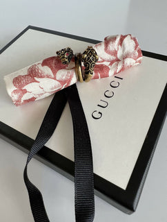 New Authentic GUCCI Red Crystal Gucci Tiger Head Ring Size 15 (7 1/4 US) Italy