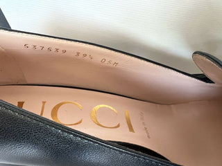 NIB $ 890 Gucci Malaga Pump Leder Schwarze Schuhe 9,5 US (39,5 Euro) Italien 537539