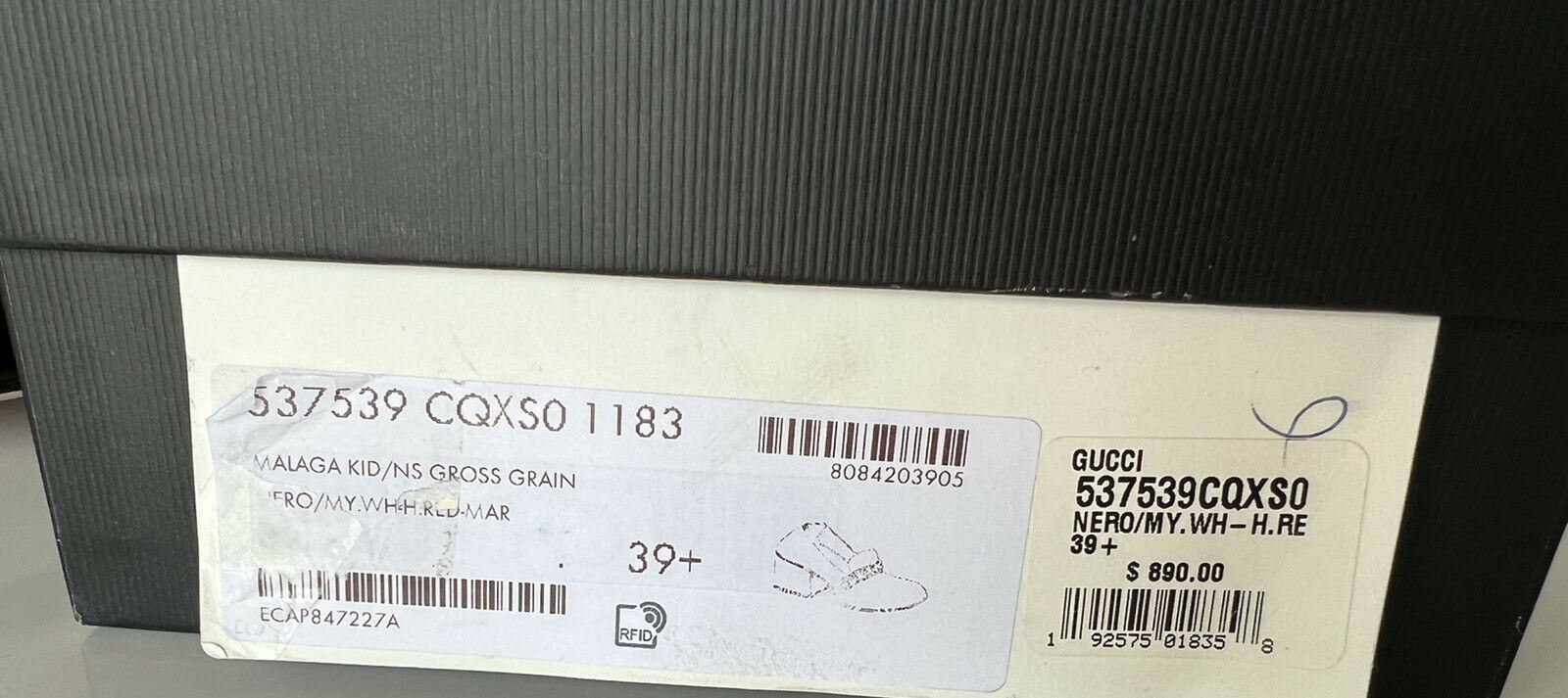 NIB $890 Gucci Malaga Pump Leather Black Shoes 9.5 US (39.5 Euro) Italy 537539