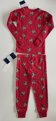 Красный пижамный комплект из 2 предметов для мальчика Polo Ralph Lauren Bear за 50 долларов NWT 7 США