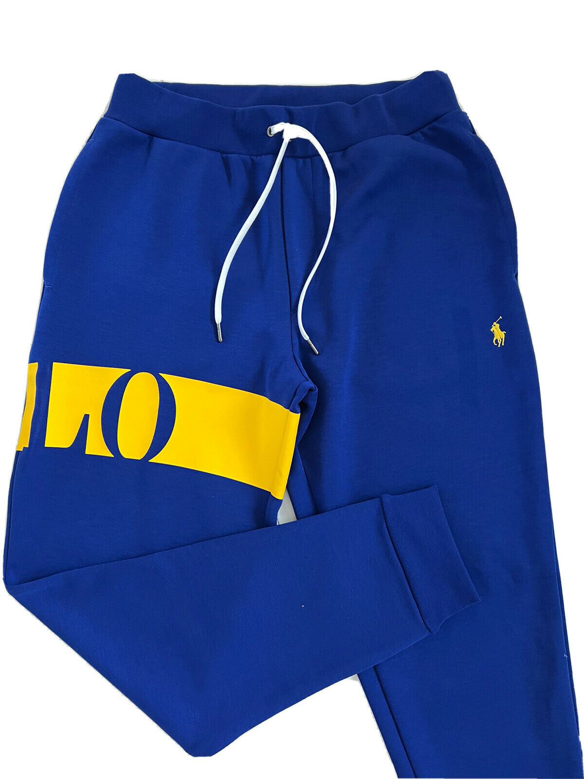 NWT $125 Polo Ralph Lauren Men's Large Polo Logo Blue Casual Pants Small