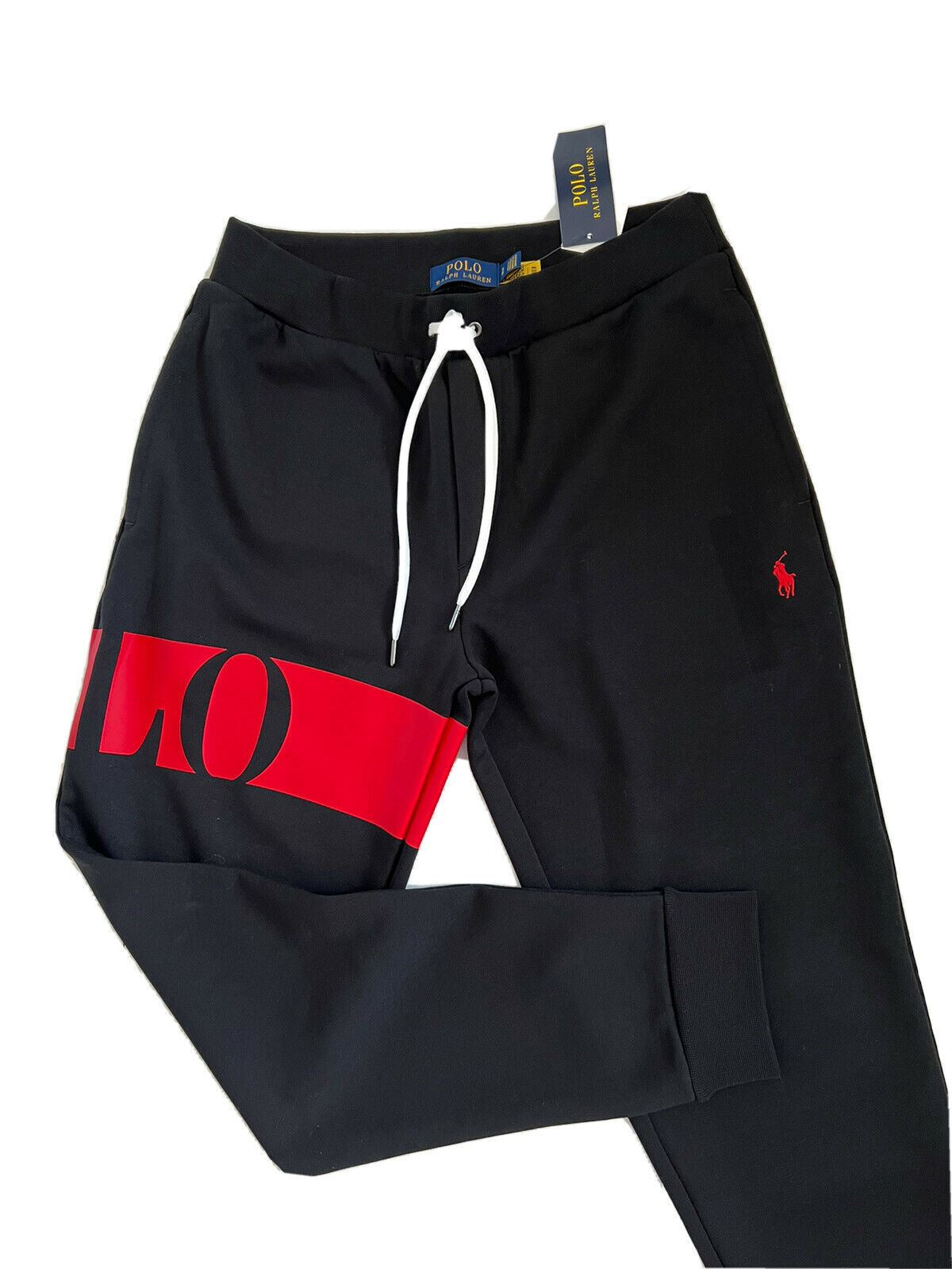 Neu mit Etikett: 125 $ Polo Ralph Lauren Herren-Freizeithose mit großem Polo-Logo in Schwarz, Größe S