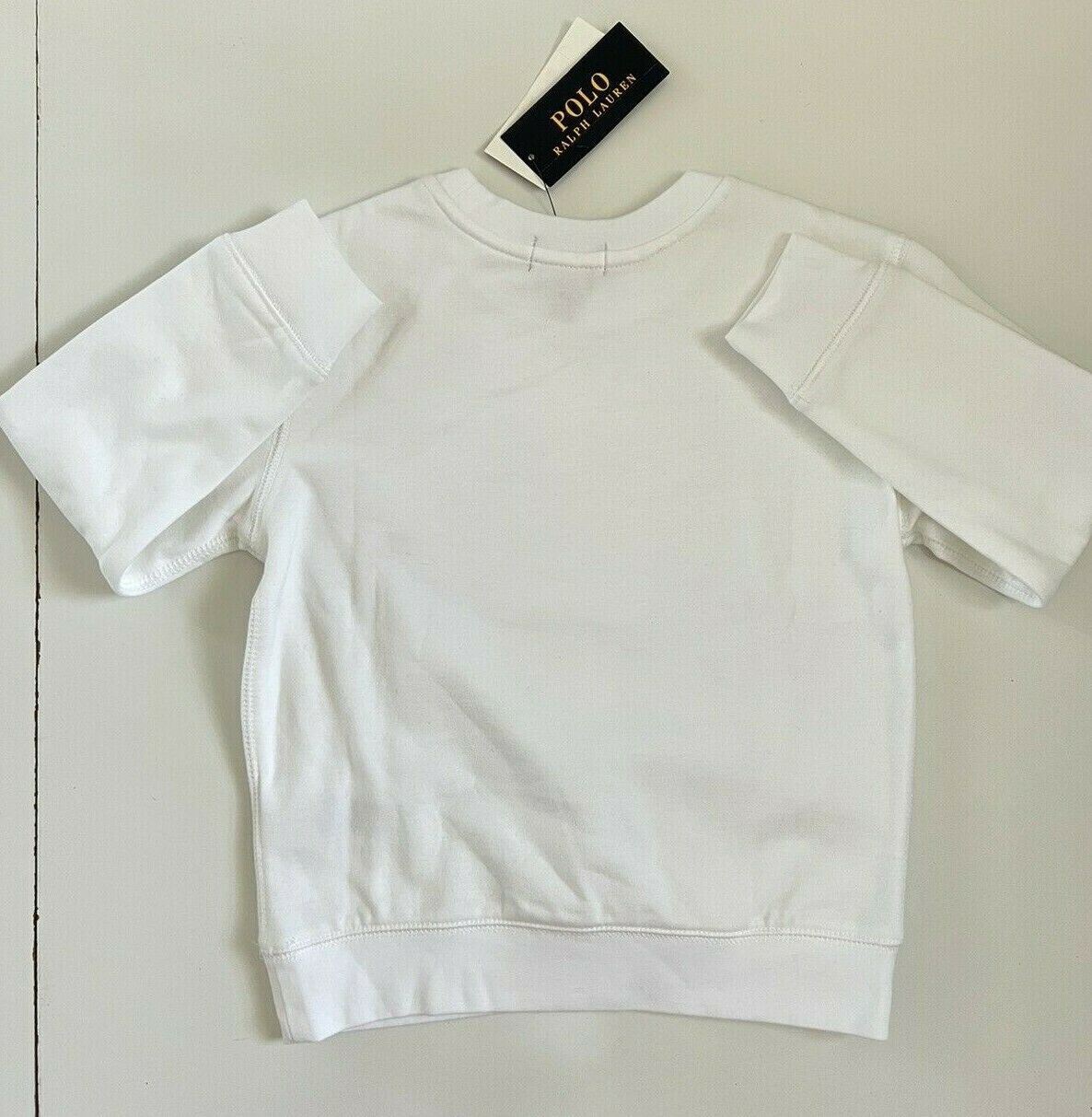 Neu mit Etikett: Polo Ralph Lauren Langarm-Bär-Fleece-Sweatshirt in Weiß, Größe 7 