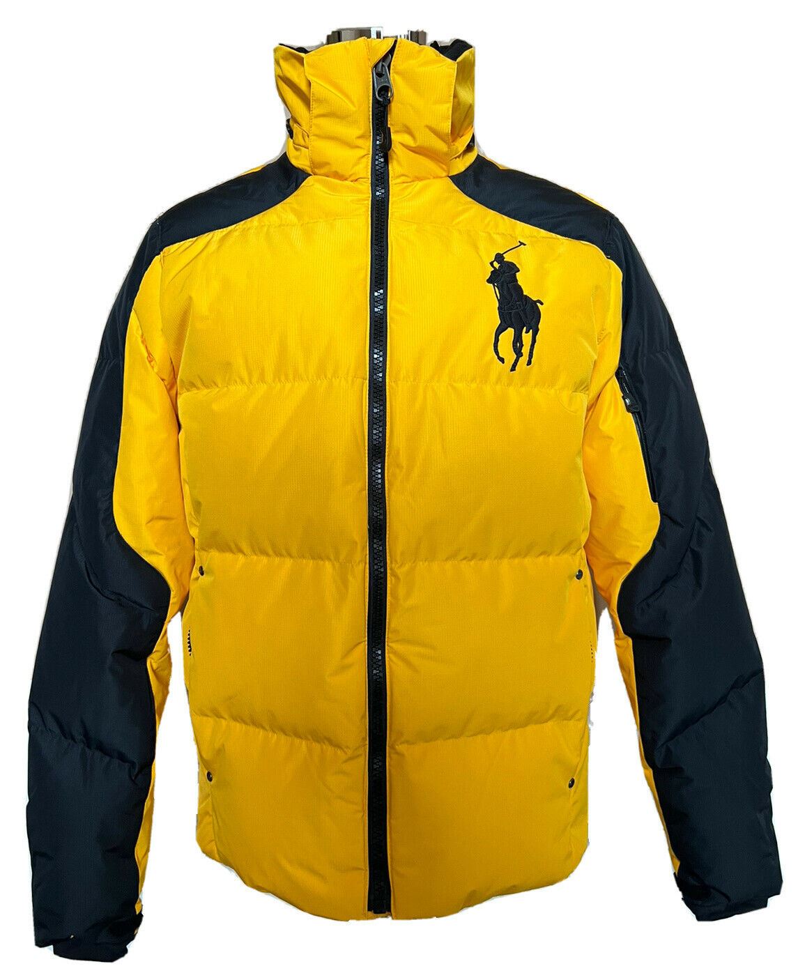 NWT $348 Polo Ralph Lauren Men's Yellow/Black Hoodie Parka Jacket Medium
