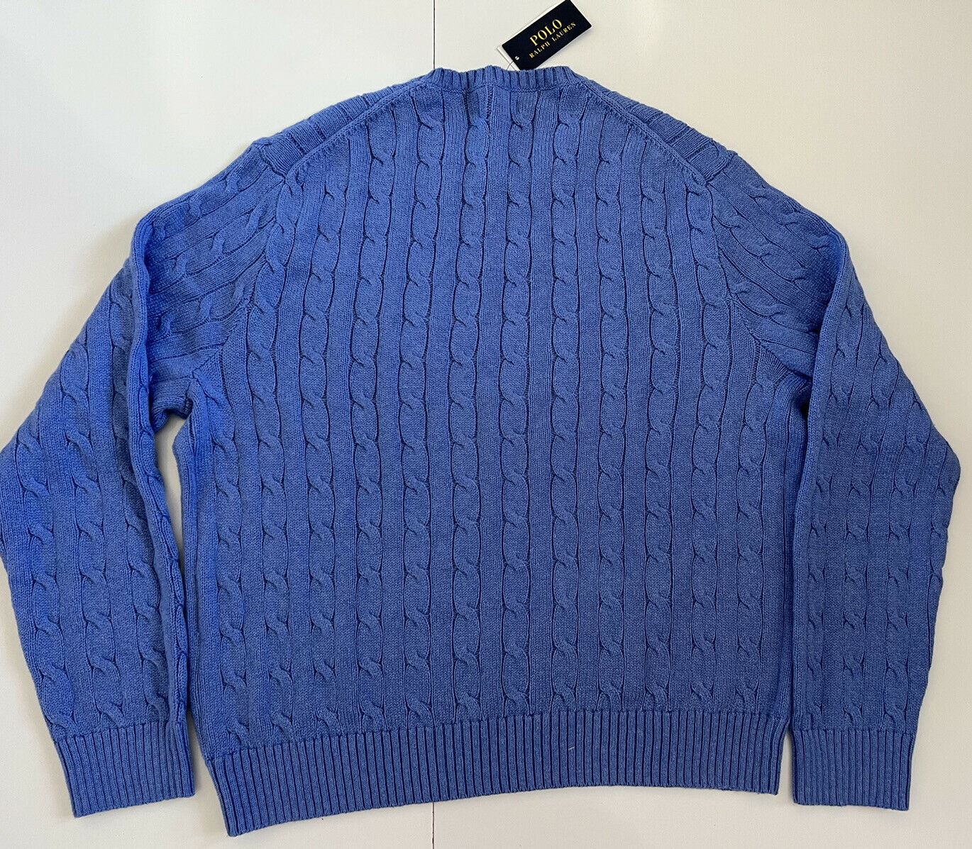 Neu mit Etikett: 110 $ Polo Ralph Lauren blauer Baumwollpullover für Herren 2XL