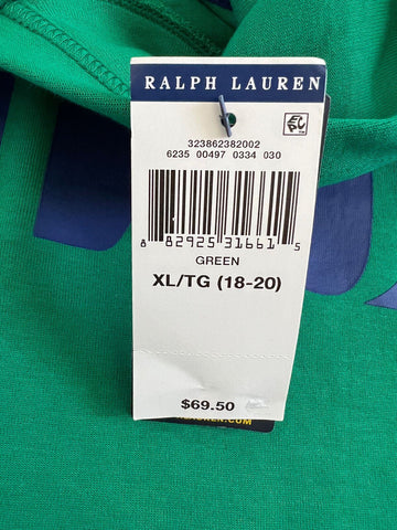 Толстовка с длинными рукавами и худи для мальчиков NWT Polo Ralph Lauren, зеленый XL (18-20) 