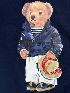 Neu mit Etikett: 148 $ Polo Ralph Lauren Damen-Sweatshirt „Bear“ in Marineblau XS