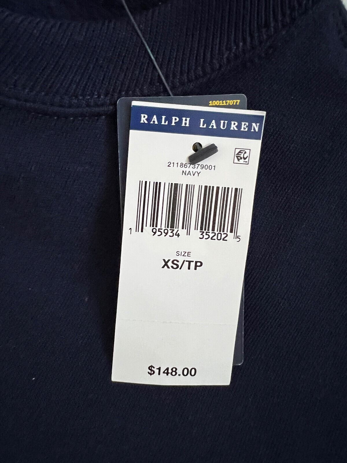 NWT $148 Polo Ralph Lauren Women's Bear Navy Blue Sweatshirt XS