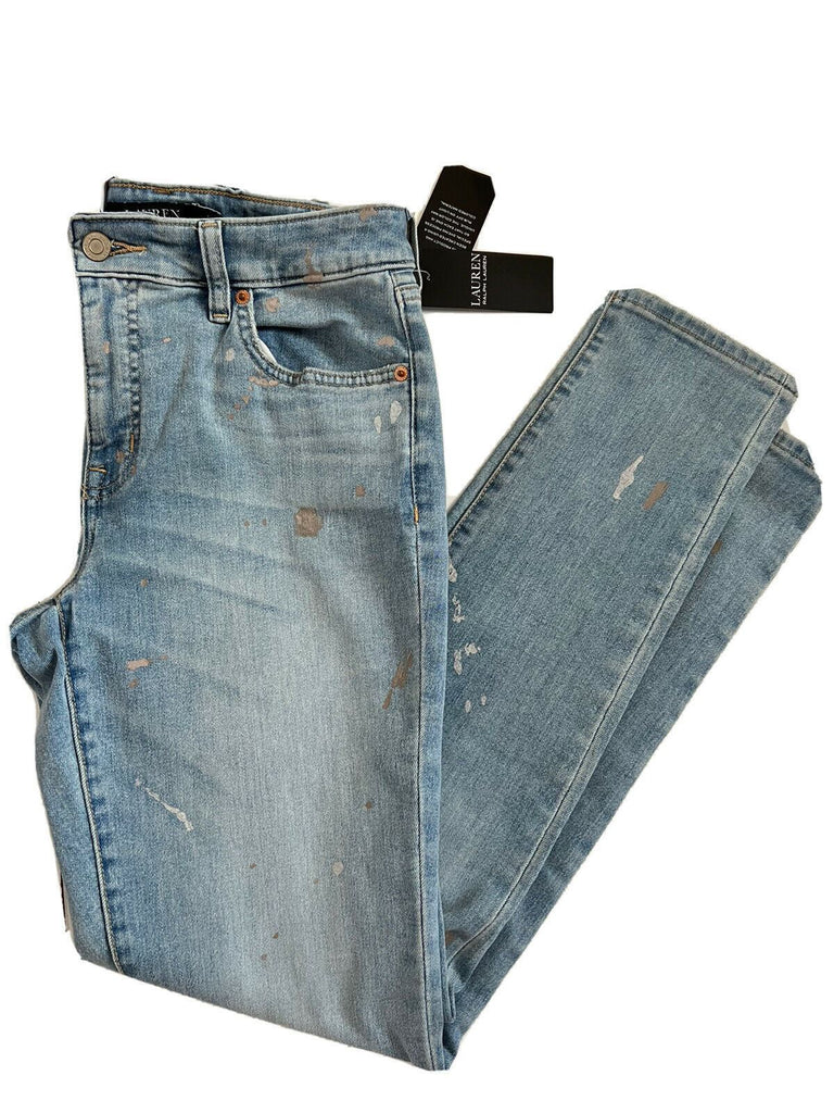 Neu mit Etikett: 99,95 $ Lauren Ralph Lauren Skinny Leg Blue Jeans Größe 4 (27 Taille) 