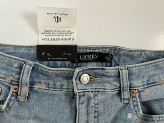 Neu mit Etikett: 99,95 $ Lauren Ralph Lauren Skinny Leg Blue Jeans Größe 4 (27 Taille) 