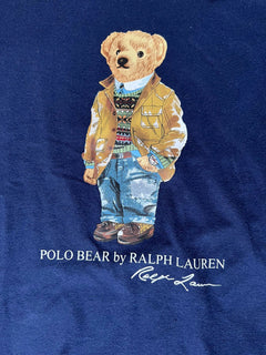 Neu mit Etikett: Polo Ralph Lauren Langarm-T-Shirt mit Bärenmuster, Blau, XL 