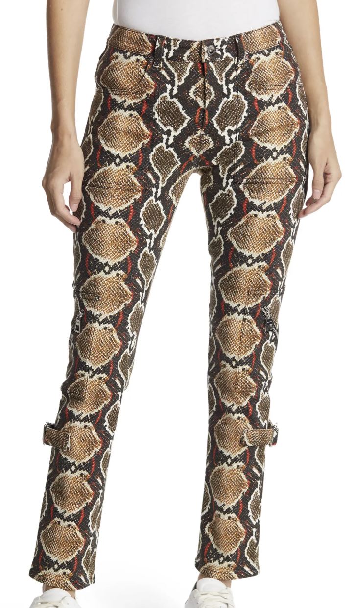 NWT $1150 Burberry Cocoa Snake Pattern Skinny Women's Pants  27 US Italy