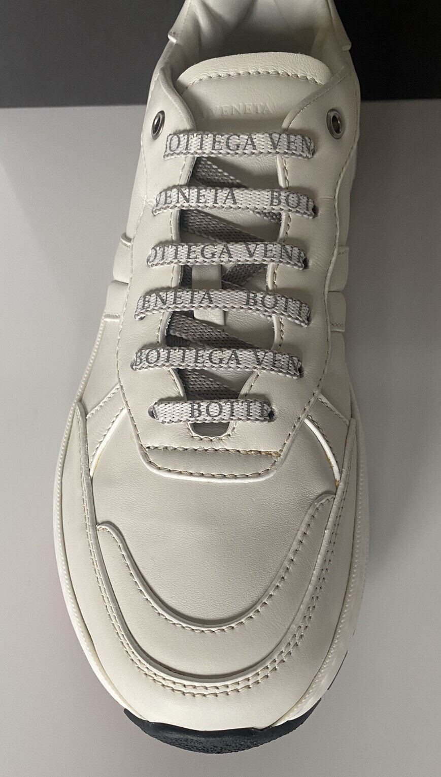 NIB $850 Bottega Veneta Men’s  White Calf Leather Sneakers 10 US (43 Eu) 565646
