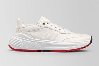 NIB 850 $ Bottega Veneta Herren-Sneakers aus weißem Kalbsleder 10,5 US (43,5) 565646 