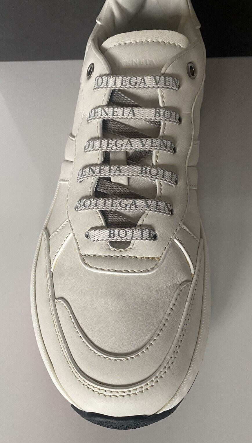 NIB $850 Bottega Veneta Men’s  White Calf Leather Sneakers 10.5 US (43.5) 565646