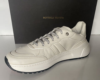 NIB $ 850 Bottega Veneta Herren-Sneakers aus weißem Kalbsleder 12 US (45 Eu) 565646 