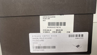 NIB 620 $ Bottega Veneta Damen-Slip-on-Ledersandalen in Gold 8 US (38 Eu) 578409 